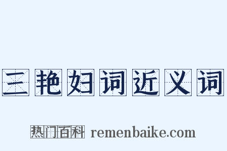 三艳妇词近义词是什么意思的图片